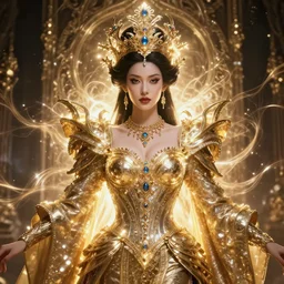 portrait of a powerful queen in the style of michael whelan. glowing, ornate and intricate, stunning, dynamic lighting, intricate and detailed.