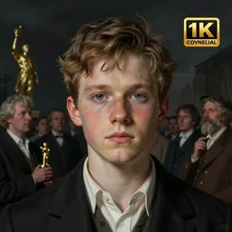 portrait of a young herman brood, face to camera, crowd in background, contest winner award winning, 4 k intricate detailed golden ratio!! by greg rutkowski and gaston bussiere dark gloomy atmosphere artstation hd artstation landscape