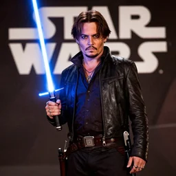 johnny depp in star wars with light saber