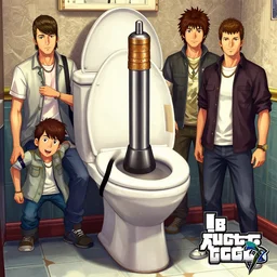 toilet plunger art gta 5 cover, official fanart behance hd artstation by jesper ejsing, by rhads, makoto shinkai and lois van baarle, ilya kuvshinov, ossdraws