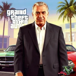 nursultan nazarbayev in Grand Theft Auto 5 cover art, epic, 4k resolution, extremely detailed, very sharp, artstation, digital art, vibrant,