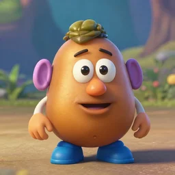 pixar character based on a happy potato