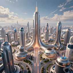 futuristic utopian city, mesmerizing - jaw dropping hd 1 0 8 0 p arial photo