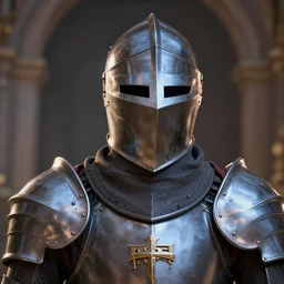 A closeup of a holy knight by Greg Rutkowski, 4k photorealistic, volumetric lighting, HD, high details, dramatic, trending on artstation