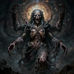 the transcendent being embodying fear of the madness, photorealistic, detailed photography, divinity, awful, cosmic horror, religious art, blasphemous