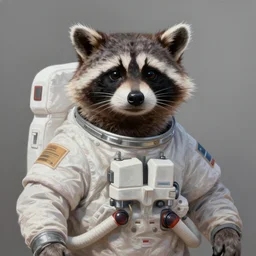 painting of an anthropomorphic racconn astronaut with ref half - furaffinity, digital painting, detailed, furry art, furry fandom, furaffinity