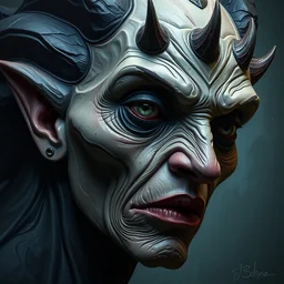 3 d cell shaded portrait airbrush painting of witch of hell, 3 d cell shaded cubism, in the style of picasso, elegant, highly detailed, artstation, art by picasso 3 d cell shaded octane render unreal engine