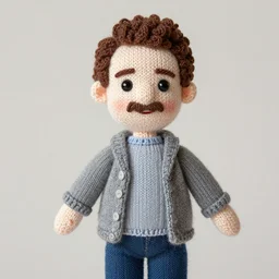 knitted morgan freeman doll
