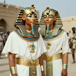 a film still of the pope dresses in egyptian style as the faraoh, in the 1 0 commandments ( 1 9 5 6 ), technicolor color