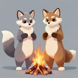 fursuits burning in a bonfire