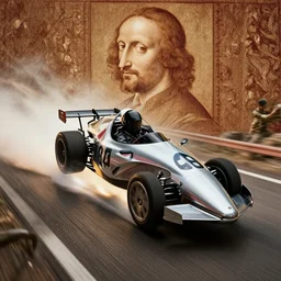 wipeout antigravity racing in the style of vitruvian da vinci