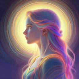 side profile painted portrait, imogen poots paladin, gloomhaven, d & d, soft, smooth, luminescent, art nouveau, concept art, backlit glow, ripples, swirly vibrant color lines, holy, gaudy colors, aesthetic octane render, 8 k, by ilya kuvshinov, cushart krenz, killian eng, artgerm, wlop