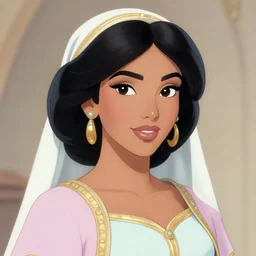 a portrait of princess jasmine, in style of Sandra Chevrier and Krentz Cushart