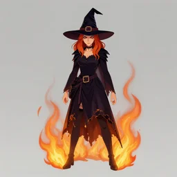 a witch on fire, greg rutkowski, zabrocki, karlkka, jayison devadas, trending on artstation, 8 k, ultra wide angle, zenith view, pincushion lens effect