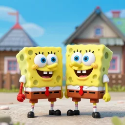 stunning photograph of ( ( spongebob spiderman ) ) in rural russia, izbushka, balalaike, closeup, aperture 1. 2, red blue, fighting crime