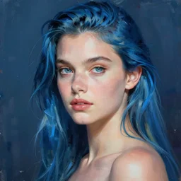 a portrait, art by james jean, bondi blue,