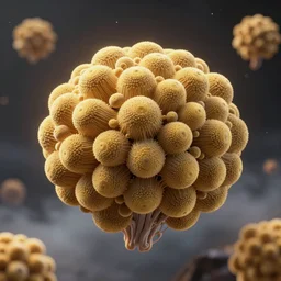 a highly detailed 3 d render in octane and vray of a slime mold growing to golden ratio pattern floating in space. beautiful mystical lighting, mist, sigma 2 4 mm