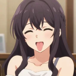 an anime girl looking at the viewer, with her tongue out and winking, 4k pixiv detailed