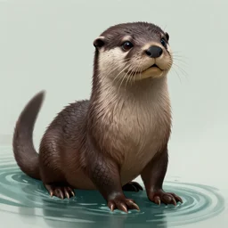 river otter dragon, fantasy art, d & d, scary, trending on artstation, digital art, chinese water dragon otter, fur and scales