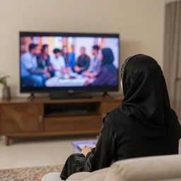 kurdish girl watching friends on tv