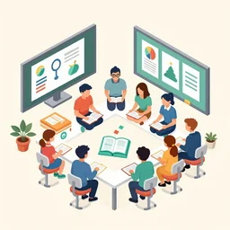 editorial illustration of isometric education mads berg christopher balaskas