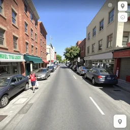 google streetview screenshot of river side avenue in color from 1 9 6 7