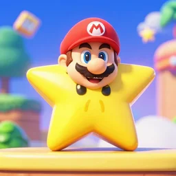 super mario getting a star