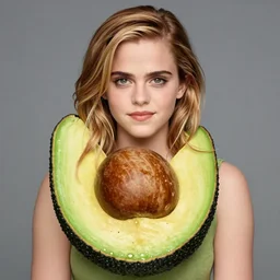 emma watson as an avocado, high quality photography