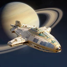 ancient egyptian style spaceship close to saturn h 1 3 4 4