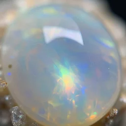 iridescent gemstone texture with high refraction, glass, shining, opal, diamond, sapphire, topaz, nature, photo, motion blur, macro lens, soft, detailed, abstract, lens flare