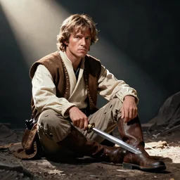 obi wan kenobi sitting next to luke skywalker