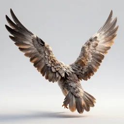 Wings, feathers, 3d render, 8k