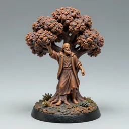 8 0 mm resin detailed miniature of homer in a tree, symbol, textured base ; miniature product photos, 4 k, view from front