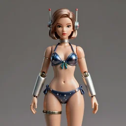 closeup portrait of tin toy robot bikini girl trap, depth of field, zeiss lens, detailed, symmetrical, centered, fashion photoshoot, by nicoletta ceccoli, mark ryden, lostfish, breathtaking, 8 k resolution, extremely detailed, beautiful, establishing shot, artistic, hyperrealistic, octane render