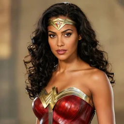 beautiful african american wonder woman, stunning character portrait