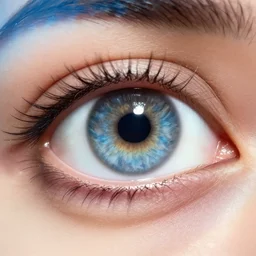 an eye with a soccer stadium as the pupil