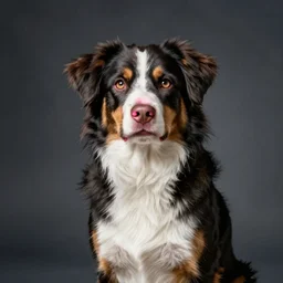 a toller retriever with white chest and pink nose, professional photography, sharp focus, depth of field, very detailed