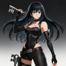 shodan from system shock, as an anime woman, key art, high quality