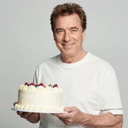 portrait photo still of christopher walken holding a small cake, wearing a birthday hat, lost at chuck e cheese, 8 k, 8 5 mm f 1. 8