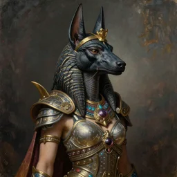 Mystical Valkyrie, Portrait of a beautiful female Reptilian Anubis warrior, Regal, Realistic, Refined, Detailed Digital Art, Josephine wall, Oil Painting, William-Adolphe Bouguereau, Art Frahm, Esao Andrews, Steampunk, Walt Disney (1937), Highly Detailed, Cinematic Lighting, Unreal Engine, 8k, HD
