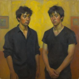 a painting in the style of kim jung gi and in the style of irakli nadar.