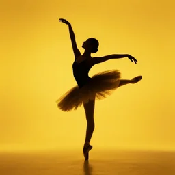ballerina silhouette, photography, bright colors