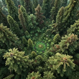 fractal forest, fractal art, 3 d render, octane render, cryengine