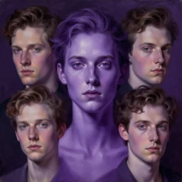 purple, character portrait of purple in the style of charlie bowater, tom bagshaw, and waterhouse, lean face, symmetrical face, face by wlop, face symmetry, cinematic lighting, beautiful, elegant, oil painting, cinematic, portrait, raphaelite, headroom, headshot photograph, 8 k, trending on artstation, by daniel gerhartz