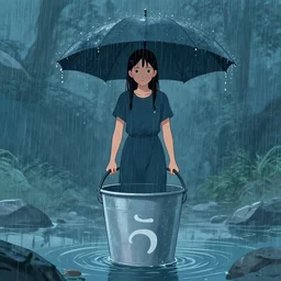 raka, she controls rain and water. her symbol is a full bucket.