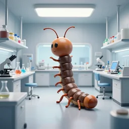 centipede man!! in a scientific laboratory interior in the style of escher!!!!!!