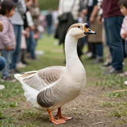 a hybrid cow goose quacking at people