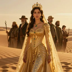 golden hour, epic proportion, beautifull hyper realistic princess jasmine 👑 in a desert, gorgeous lighting by kim jung giu weta studio, elvgren, mucha, bautista and norman rockwell and greg rutkowski and tom bagshaw and james gurney and lucasfilm,