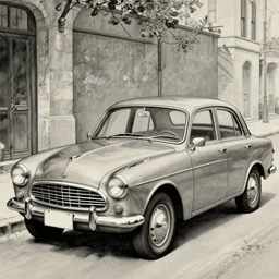 A car by Charles Addams, detailed, 4k