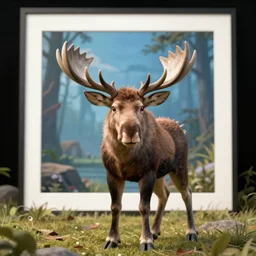 a photograph of sabertooth moose cub. live action still from avatar the last airbender ( 2 0 2 5 ). color harmony, 8 k detail, gallery quality, hd wallpaper, premium prints available.